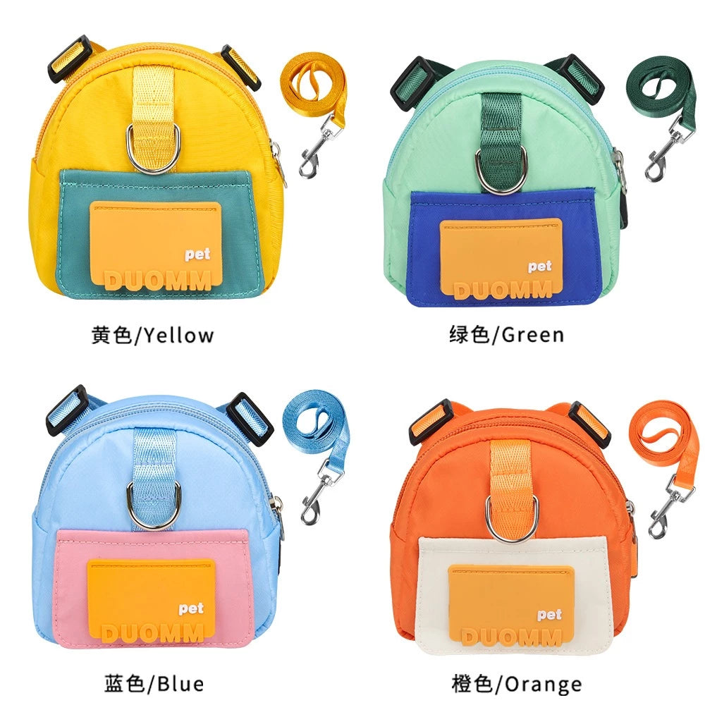 小物 Mooyoung Gimm Mini Mochila Pet para Cães e Gatos com Coleira, Peitoral e Guia